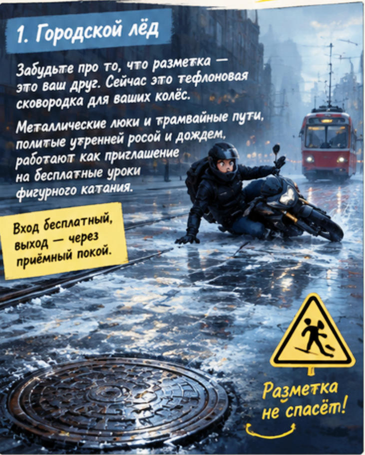 Правила осенней езды на двухколесном транспорте